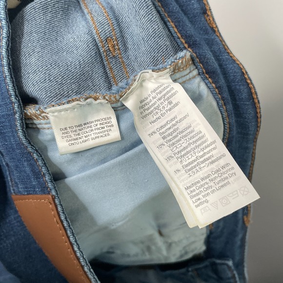 Madewell Curvy Roadtripper Dark Wash Skinny Jeans Womens 32 AN314 Whiskering - Picture 11 of 12